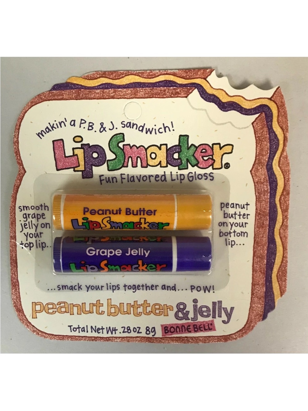 VTG Bonne Bell Lip Smacker Peanut Butter & Grape Jelly Duo Lip Gloss NOS